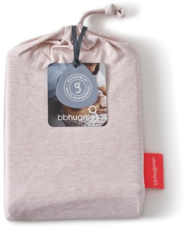 bbhugme Stillkissenbezug – Baumwoll-Jersey-Stoff – passend für Stillkissen zum Stillen, Flaschenfüttern und Kleben – nur Bezug, Stillkissen separat erhältlich, Rosa Melange