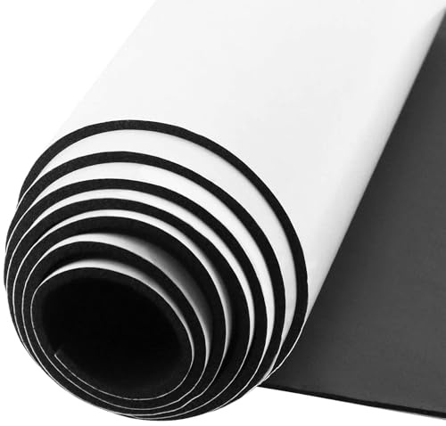 Selbstklebende Schaumstoffrolle Zellkautschuk Selbstklebend 300mm(B) x3mm(D) x1.5m(L) Multifunktionale Neopren Schaumstoffplatte einfach zu schneidende DIY-Zellkautschuk Platte (Schwarz)