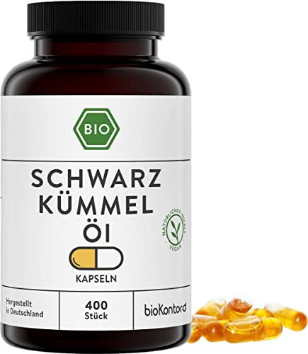 Schwarzkümmelöl Kapseln BIO vegan | 400 Stück Kapseln mit ägyptischen Schwarzkümmelöl nativ kaltgepresst von bioKontor