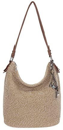 The Sak Sequoia Hobo Bag - Hand Crochet Women's Handbag for Everyday & Travel - Durable, Large Purse With Shoulder Bag Strap & Zipper Pocket - Bamboo