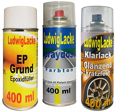 LudwigLacke Grundierung Autolack Klarlack für Opel Starsilber II 147 je 400ml