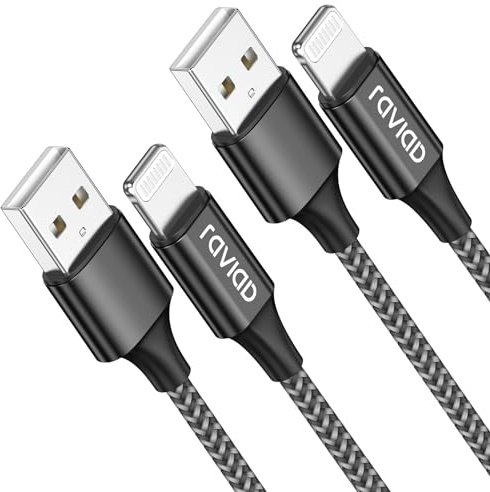 Cavo iPhone, [2Pack 1M] Caricabatterie iPhone Certificato MFi Carica Rapida Nylon Cavo iPhone per iPhone 13/12/11/11 PRO/X/XS/XS Max/XR/8/8 Plus/7/7 Plus/6s/6s Plus/6/6 Plus/5c/5s/5 - Nero