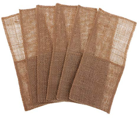 6 x Jute-Messer-Gabel-Halter, Besteck-Tasche, Partygeschirr