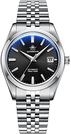 ADDIESDIVE Luxus automatikuhren Herren saphirglas Massives Edelstahlarmband mit