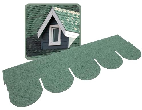 DAPRONA 20x Dachschindeln Biberschwanz 1m x 32cm Grün Bitumen | 2,6 m² selbstklebender Dachbelag mit Glasvlieseinlage - wetterfest & UV-beständig für Gartenhaus, Carport, Garage, Pavillon