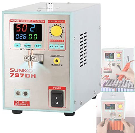CYMYYDS Saldatrice Puntatrice 797DH Saldatore a Punti per Batterie 3.8KW, Batteria Spot Welder Portatile a Doppio Impulso con Accessori, per 18650 16430 22650 32650 Batteria 220V