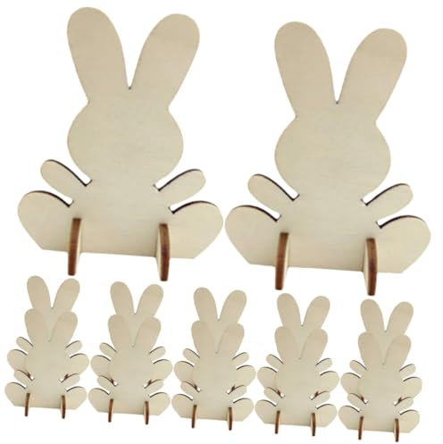 SAFIGLE 12stücke Holz Ostern Bunny Diy Ausschnitte Holz Ostern Kaninchen Diy Dekorationen Hase Ornament Zum Selbermachen Für Osterparty Zubehör