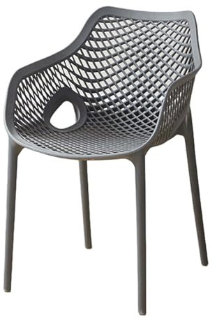 YSUEFIJO Esszimmerstuhl Kunststoff, Ergonomischer Küchenstuhl, Sessel mit Armlehnen, Wohnzimmerstuhl, Hohe Rückenlehne, bis 150 kg Belastbar, Bequeme Stühle für Wartezimmer