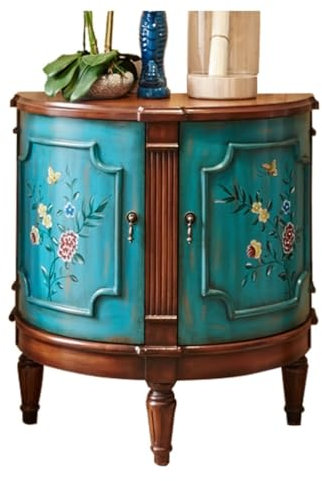 EINES Sideboard-Buffetschrank Home Retro Veranda Schrank bemalt Foyer Eingang Massivholz Esszimmer Seite Dekoration Lagerschrank Küchenbuffet-Aufbewahrungsschrank