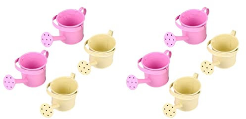 Arrosoir, Cadeaux for Enfants 4 pièces arrosoir en Fer arrosoir en métal Bouilloire arrosoirs for Plantes arrosoir en Fer bidons arrosoir en métal Cadeaux for Enfants(Beige+pinkx2pcs)