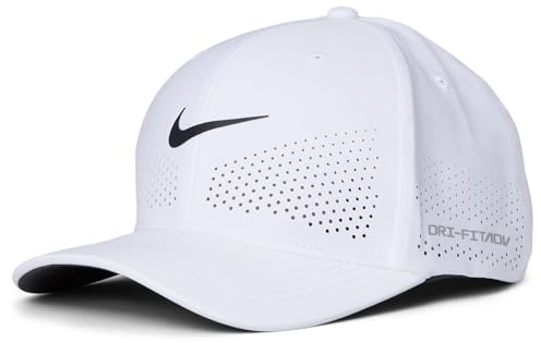 Nike Dri-Fit ADV Rise Strukturierte Swooshflex-Cap, White/Anthracite/Black, FB5633-100, M/L