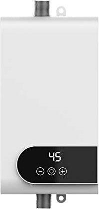 Water Heater for Bath Electric Tankless Water Heater 3500W Thankless Instant Hot Mini Water Heater Gallon Stainless Steel Tank Bathroom Tap Heating LED Display Vertical Shower Hospitals, Schools and C