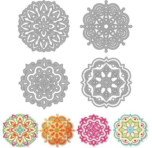 MAYJOYDIY Mandala Muster Stanzformen Retro Blumenmuster Metall Stanzschablonen Vorlage Papierschnitt Kunsthandwerk Prägung Schablonen Für DIY Scrapbooking Basteln Kartenherstellung Album Geschenkdekor