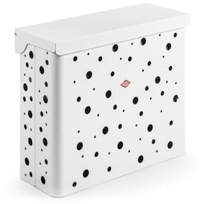 WESCO Wäschebox Duo 2 breit in der Farbe weiß matt aus pulverbeschichtetem Stahlblech gelocht, 2x 32 Liter Kunststoffeinsätze in weiß, für Schrankausstattung geeignet, Maße: 66,5 x 27,0x 55,5 cm
