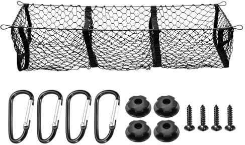 PATIKIL 39 12 8 Universal Negro Red De Carga para Camión X Pulgadas Malla De Poliéster Ajustable para Maletero Red Elástica Organizadora De Almacenamiento con Ganchos para Camionetas