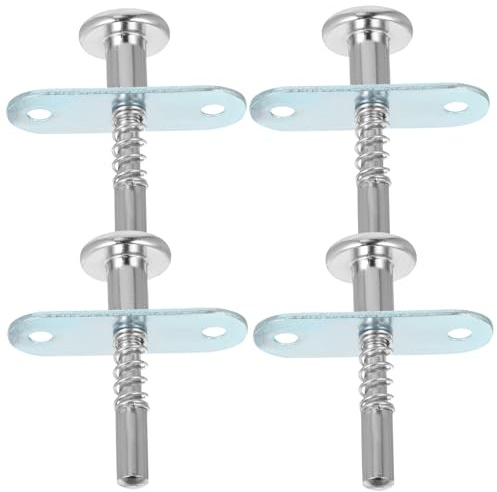AMUSLESUR Herrajes de Pestillo Resorte para Cuna y Cama de Ñiño, 4 Piezas Metálicas Flexibles para Instalación en Muebles Infantiles y Espacios de Juego Color Aleatorio