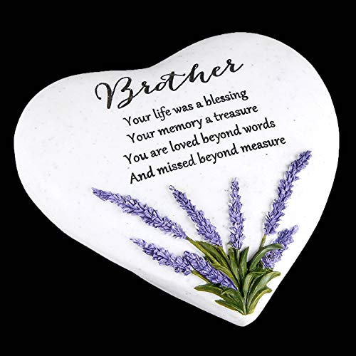 Widdle Gifts Lavender Stone Heart Memorial Plaque - Brother 4183