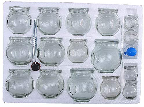 Glass Cupping (fire Cupping) Vacuum Massage,Cupping Therapy Sets for Health Care,Muscle Soreness,Body Care,Pain Relief,Loss-Weight,16 pcs