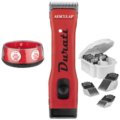 EHASO AESCULAP Profi Hundeschermaschine Set Durati Speed mit Scherk. 1,5 mm + Hundenapf + Aufschiebe