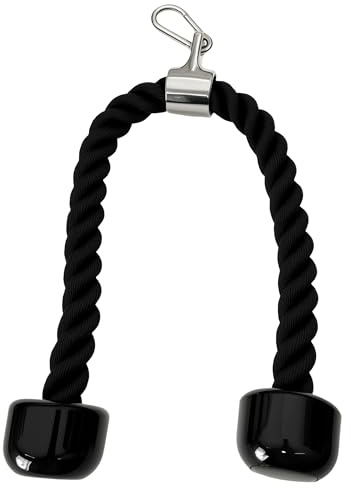 qibylift Tricep Rope Cable Attachments Cable Machine Accessories for Home Gym, 27 Inch Tricep Rope For Pulley System Attachment, LAT Pull Down, Cable Machine Attachments, Weight Fitness