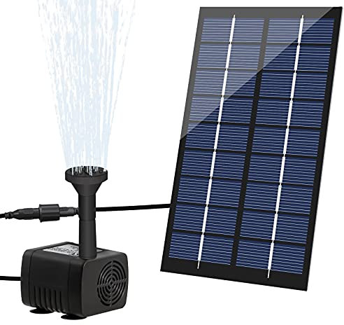 LEDGLE Bomba de Agua Solar para Fuente, 1.8W 200L/H Bomba Agua Solar Estanque, Fuente de Agua Solar, Bomba de Fuente Solar para Piscina, Pecera, Baño de Aves, Patio y Decoración del Jardín