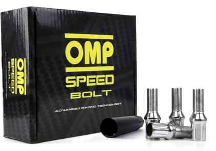 OMP SPEED Set 20 Radschrauben mit M14X1.5 Metrisch 17/19 Langgewinde 27MM Silberfarbe und DIN 10.9 Material