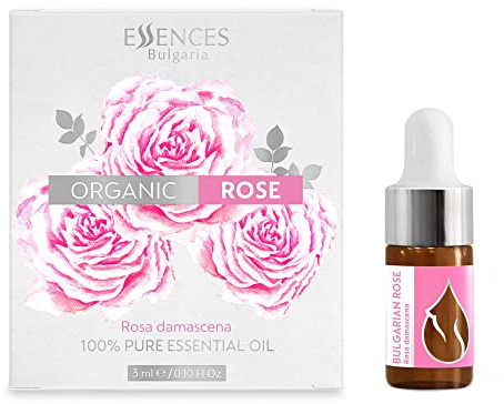 Essences Bulgaria BIO Echte Bulgarische Rose Öl 3ml | Rosa damascena | 100% Naturrein | Unverdünnt | BIO-zertifiziert | Spitzenqualität aus Familienbetrieb | Ohne Gentechnik