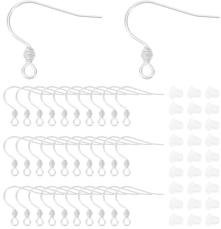 UNICRAFTALE 100 Sets Silber 304 Edelstahl Ohrhaken Französische DIY Zubehör Hypoallergene Rohling Für Schmuckherstellung Stift 0.8 mm