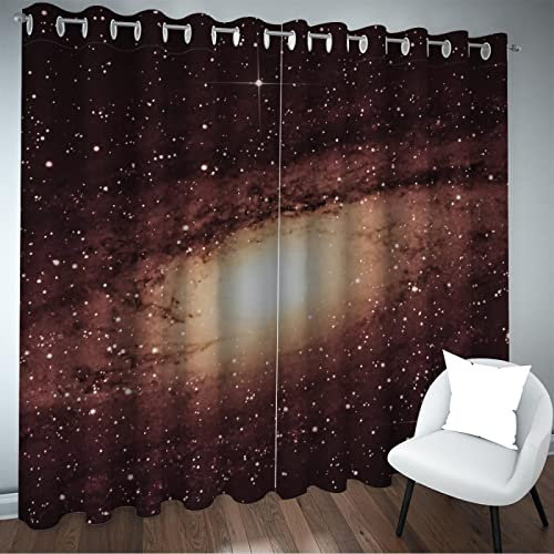 MTBDyyds Verdunkelungsvorhänge 3D Drucken 300X280Cm Sternenhimmel Galaxie Sterne Verdunklungsvorhänge Kinderzimmer 2 Stück Vorhang Blickdicht Ösenschal Kindergardinen Junge Verdunklungsgardine