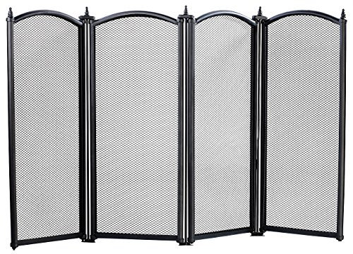 Carlo Milano Kaminabsperrgitter: Funkenschutzgitter, 4-teilig, 87 x 49 cm (Versandrückläufer) (Schutzgitter für offener Kamin, Schutzschirme für Kaminofen, Rückläufer)