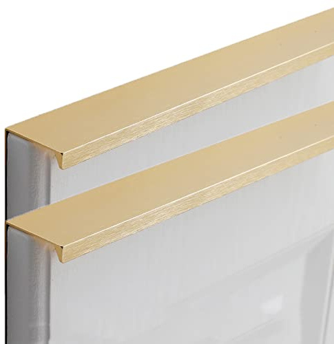 Verdeckter Möbelgriffe Aluminiumlegierung Unsichtbare Griffe Schrankgriffe Schubladengriff Fingerkantenzuggriff Griffe Gold 2 Stück (Overall length 1200mm)