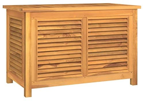 vidaXL Garden Storage Box Warm teak Solid teak wood, PE