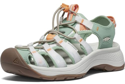 KEEN Women's Astoria West Closed Toe Sandals, Terrazzo/Granite Green, 7.5