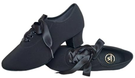 Vailamos Latin Practice Dance Shoes Split Sole Lace Up Salsa Jazz Shoe