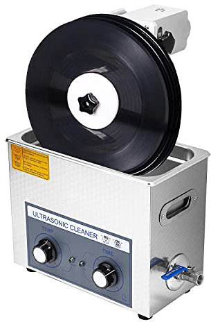 Professional Ultrasonic Vinyl Record Cleaner - Auto-Rotating, Double-Sided LP Cleaning System for Restoring Your Records, 6L Capacity, 0~30 min Timing - Includes 4Pcs One-Time-use Kit