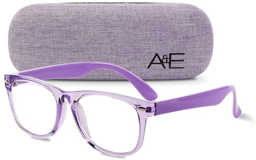 GALVANOX Kids Fake Glasses - Non Prescription Clear Lens Eyeglasses, TR90 Frame with Shatterproof Lenses (Suitable for Children Ages-3-12) Purple
