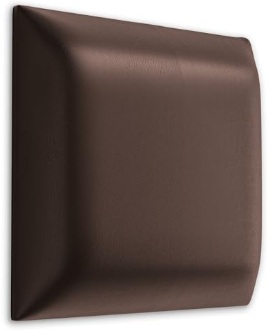 Muralo Wandkissen Gepolstert, Kunstleder, Wandpolster - 50x50 cm, Braun | Wandpaneel, ideal als Bettkopfteil oder Lendenkissen - für Schlafzimmer und Wohnzimmer, einfache Anbringung mit Montagekleber