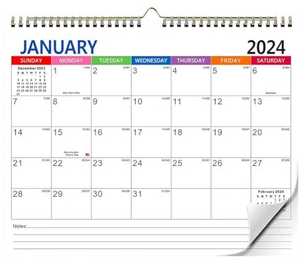 Tassety Kalender 2024-2025 Wandkalender, Januar 2024 - 2025, Kalender, 18 Monate Urlaubskalender, einfache Installation