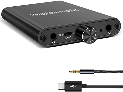 RuiPuo Amplificatore per cuffie HiFi 16-600Ω HIGI Impedenza Amplificatore per cuffie USB-C Supporto ingresso AUX e Type-C da 3,5 mm che può essere utilizzato con Mac, telefono cellulare, PS4, PS5