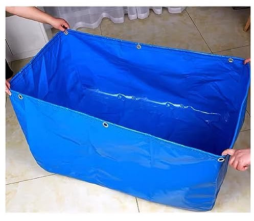 Großes Outdoor-Fischbecken mit Auskleidung für Salzwasserfische, ideales temporäres Haltebecken für Aquakultur, oberirdischer Teich für Garten, Terrasse, 1,5 x 2 x 0,7 m