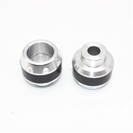 Sturzpads Rahmenschutz Fallschutz Universal Motorrad Rad Schutz Crash Pad Motorrad Crash Protektoren Legierung Motocross Fallende Gabel Slider Cups(2pcs Silver B)