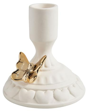 Portacandele in ceramica a forma di farfalla