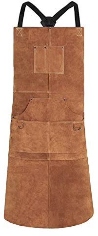 Equipaggiamento protettivo per saldatura Picntola grembiule di saldatura resistente alla fiamma a fuoco, grembiuli for saldatura protettiva, grembiule da lavoro pesante per fabbricanti, saldatori, ama