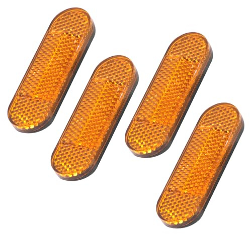4 riflettori per moto da 96 x 24 x 8 mm, riflettore a forcella, autoadesivo, per una migliore visibilità e sicurezza nel traffico stradale, occhi di gatto, bicicletta per moto, scooter