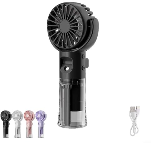 Ventilateur Brumisateur Portable, Mini Ventilateur Portable, Brumisateur Rechargeable Brouillard D'Eau Usb, Ventilateur Silencieux,4 Vitesses Ventilation,Humidification,Pour Sport, Voyages, Camping