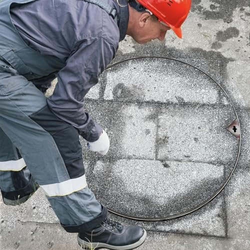 Couvercle de Regard avec Cadre Couvercles de regard ronds extérieurs de 30, 40, 50, 60, 70, 80, 90, 100 cm, couvercles et cadres de puits d'évacuation d'eaux usées encastrés robustes, couvercles((14 1