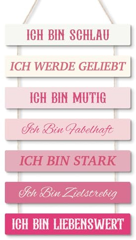 Putuo Decor Insirierende Wanddeko Wandbild, Pink Gradient Inspirierendes Hängeornament Mädchenhaftes, Wanddeko Kinderzimmer, für Kinderzimmer, Mädchenzimmer, Arbeitszimmer Wanddekor