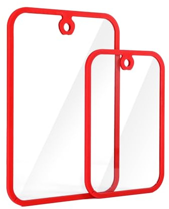 2 Stück Schneidebrett Glas, Glasschneidebrett Mit Rutschfestem Silikonrahmen, Gehärtetem Glas Schneidebrett, Hitzebeständig Kratzfest Hygienisches Glasplatte für die Küche (38×26cm & 30×20cm)