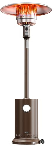 EAST OAK One-Hand Ignition Patio Heater with Enhanced Burner Head, 50,000 BTU Propane Outdoor Heater, One-Person Install, Round Table Design for Porch, Garden, Balcony, Backyard