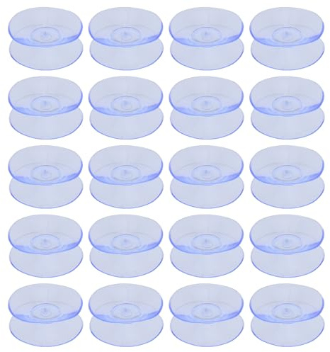 KOMBIUDA 20 Pezzi Ventose Trasparenti Doppia Faccia Antiscivolo per Tavoli in Vetro Protezione e Stabilizzatori per Superfici Lisce Casa e Ufficio Facili da Pulire e Riutilizzabili